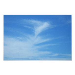 Blaue Himmel mit weißen Wolken Abstrakte Naturfoto Fotodruck