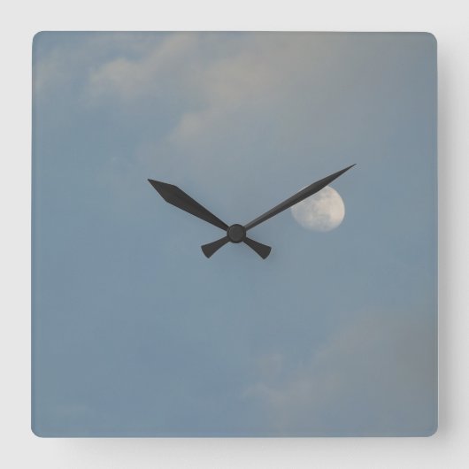 Blaue Himmel Mond Wanduhr (Vorderseite)