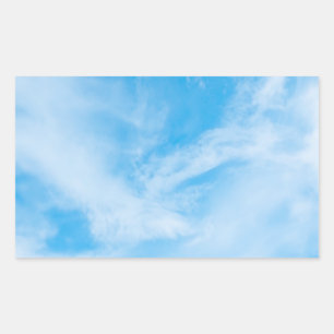 Blaue Himmel Natur Weiße Wolken Leere Vorlage Rechteckiger Aufkleber