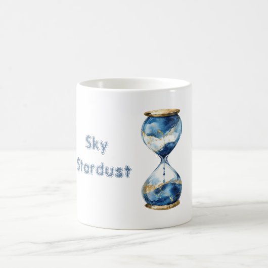 Blaue Himmel Sternenstaub Stundenglas Kaffeetasse (Mittel)
