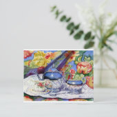 Blaue Himmel Tee Postkarte (Stehend Vorderseite)