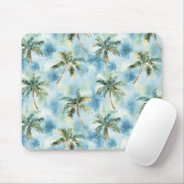 Blaue Himmel Tropische Insel Palmen Mousepad