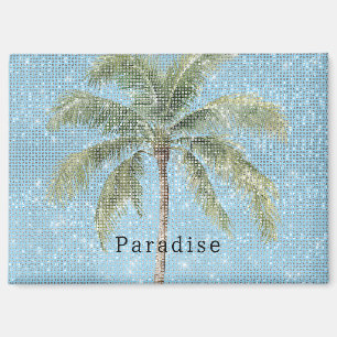 Blaue Himmel Tropische Palme Funkeln Magnet