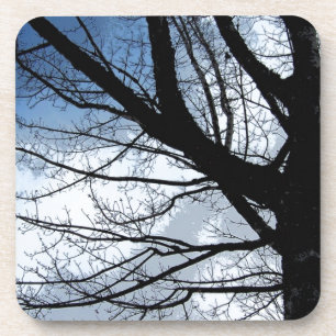 Blaue Himmel-und Erlen-Baum-Kunst Getränkeuntersetzer