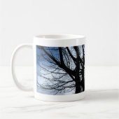 Blaue Himmel-und Erlen-Baum-Kunst Kaffeetasse (Links)