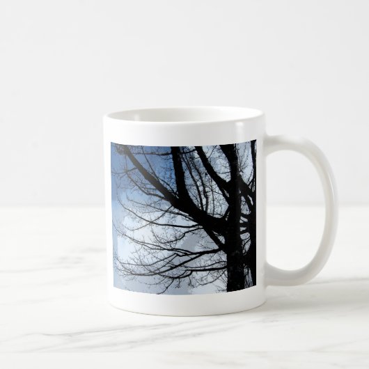 Blaue Himmel-und Erlen-Baum-Kunst Kaffeetasse (Rechts)