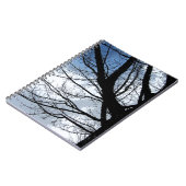 Blaue Himmel-und Erlen-Baum-Kunst Notizblock (Linke Seite)