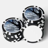 Blaue Himmel-und Erlen-Baum-Kunst-Poker-Chips Pokerchips (Stapel)