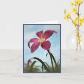 Blaue Himmel-und feenhafte Lilien-leere Karte (Gelbe Blume)