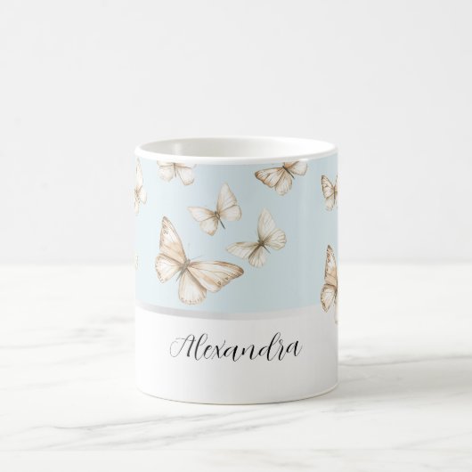 Blaue Himmel und Schmetterlinge  Kaffeetasse (Mittel)
