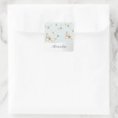 Blaue Himmel und Schmetterlinge Quadratischer Aufkleber (Tasche)