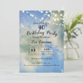 Blaue Himmel und weiße Wolken | Blau 40. Geburtsta Einladung (Stehend Vorderseite)