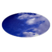 Blaue Himmel und weiße Wolken Schneidebrett (Ecke)