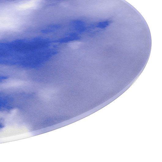 Blaue Himmel und weiße Wolken Schneidebrett (Ecke)