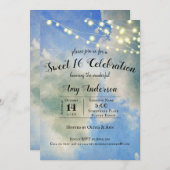 Blaue Himmel und weiße Wolken | Sweet 16 Birthday Einladung (Vorne/Hinten)