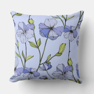 Blaue Himmel Vintage-Blumenmuster elegante Dekorat Kissen