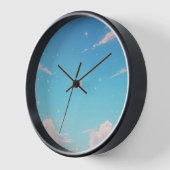 Blaue Himmel Wolken Wanduhr (Winkel)