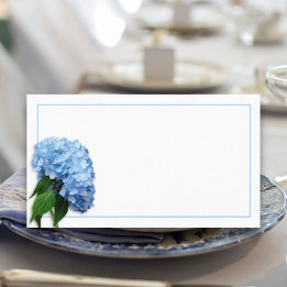 Blaue Himmels-Echte-Hortensien-Blumen-Empfangs-Kar Platzkarte
