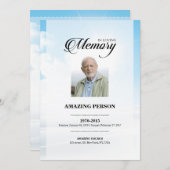 Blaue Himmelsbeerdigung Vorlage für die Gebetskart (Vorne/Hinten)