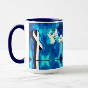 Blaue Himmelsblume Keramik Tasse