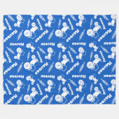 Blaue Himmelsblume, stylisierte Traktorgrafik Fleecedecke (Vorderseite (Horizontal))