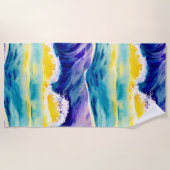 Blaue Himmelsfarbe Sommerzeit Urlaub Strandtuch (Vorderseite)