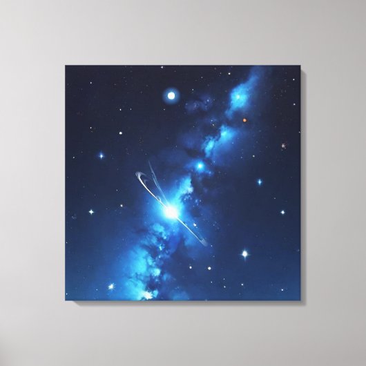 Blaue Himmelsgalaxie Leinwanddruck (Vorderseite)