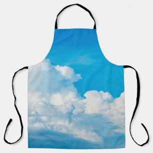 Blaue Himmelshinterwolken weiß Schürze