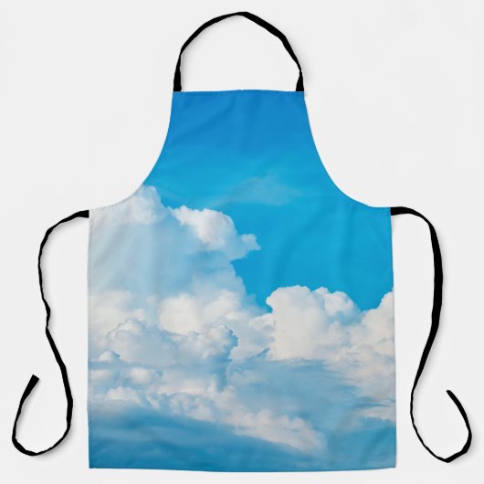 Blaue Himmelshinterwolken weiß Schürze (Vorderseite)