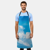 Blaue Himmelshinterwolken weiß Schürze (Getragen)