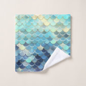 Blaue Himmelskugel Muster Golden Badhandtuch Set (Waschlappen)