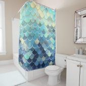 Blaue Himmelskugel Muster Golden Duschvorhang (Beispiel)