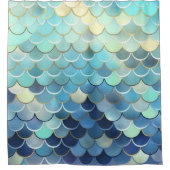 Blaue Himmelskugel Muster Golden Duschvorhang (Vorderseite)