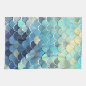 Blaue Himmelskugel Muster Golden Geschirrtuch (Horizontal)