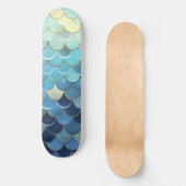 Blaue Himmelskugel Muster Golden Skateboard (Vorderseite)