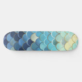Blaue Himmelskugel Muster Golden Skateboard (Horizontal)