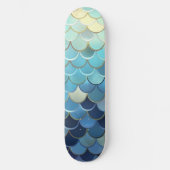 Blaue Himmelskugel Muster Golden Skateboard (Vorderseite)