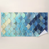 Blaue Himmelskugel Muster Golden Strandtuch (Vorderseite)