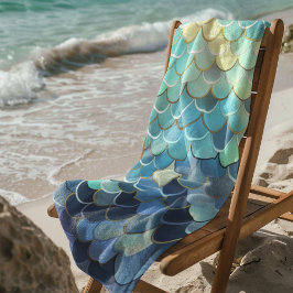 Blaue Himmelskugel Muster Golden Strandtuch