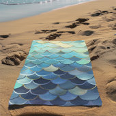 Blaue Himmelskugel Muster Golden Strandtuch