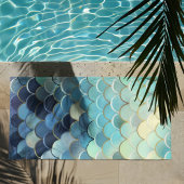 Blaue Himmelskugel Muster Golden Strandtuch