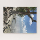 Blaue Himmelswolken, Blaues Meer, Driftwood Beach Puzzle (Horizontal)