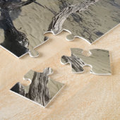 Blaue Himmelswolken, Blaues Meer, Driftwood Beach Puzzle (Seite)