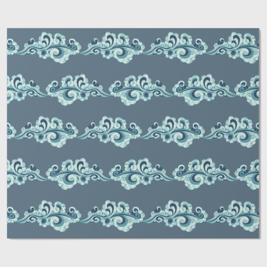 Blaue Himmelswolken, chinesisches Motiv für das ne Geschenkpapier (Flach)