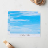 Blaue Himmelswolken - gekalligrafiertes Template S Mitteilungskarte (Vorderseite/Rückseite Beispiel)