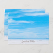 Blaue Himmelswolken - gekalligrafiertes Template S Mitteilungskarte (Vorne/Hinten)