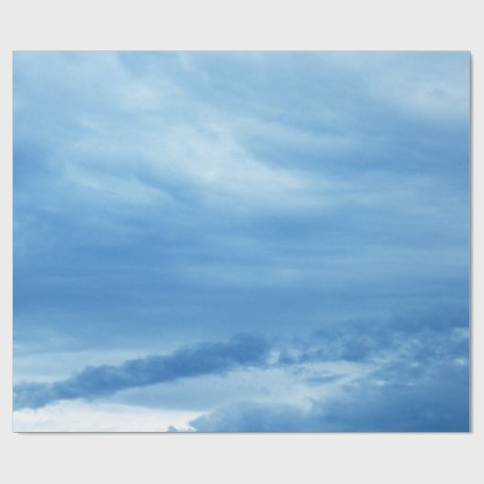 Blaue Himmelswolken Hintergrund Himmel Geschenkpapier (Flach)