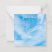 Blaue Himmelswolken-Vorlage für kalligraphische Sk Mitteilungskarte (Rückseite)