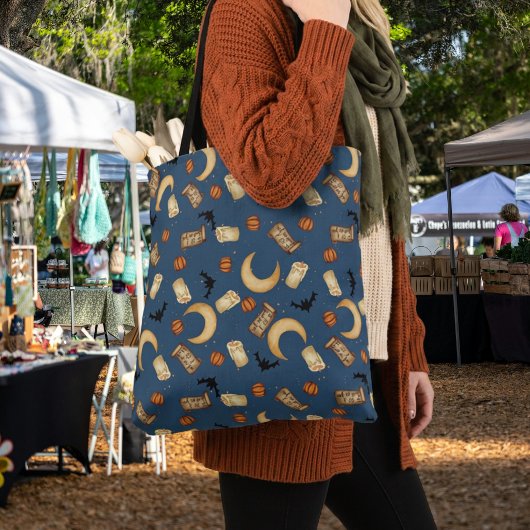 Blaue himmlische Halloween-Hexentasche Tasche