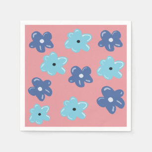 Blaue Hippy-Blume Serviette